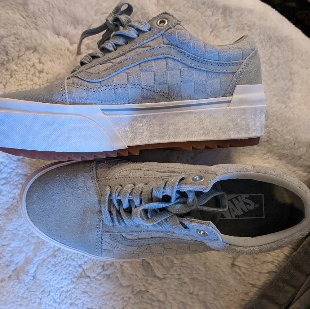 VANS Embossed Checkered High Rise/True White 9.5 Women's